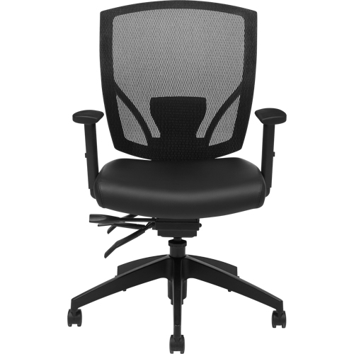 Multi-Tilter Arm Chairs, Vinyl, Black, 300 lbs. Capacity Ontario Packaging