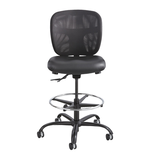 Vue Heavy-Duty Stool, Vinyl, Black, 350 lbs. Capacity Ontario Packaging