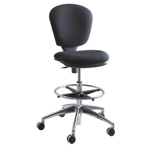 Metro Extended-High Chair, Fabric, Black, 250 lbs. Capacity Ontario Packaging