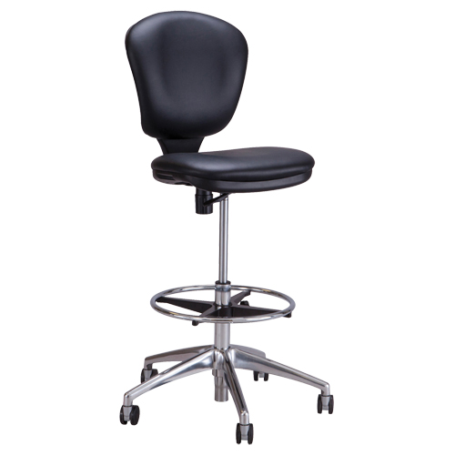 Metro Extended-High Chair, Vinyl, Black, 250 lbs. Capacity Ontario Packaging