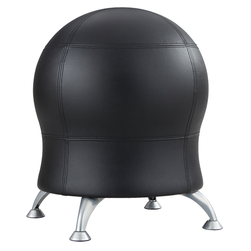 Zenergy Ball Chair, Vinyl, Black, 250 lbs. Capacity Ontario Packaging
