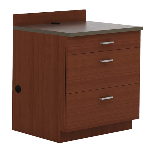 Armoire modulaire de base, 3 tiroirs, 36" la x 25" p x 39" h, Acajou Ontario Packaging