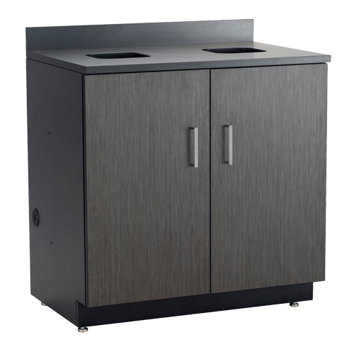 Armoire modulaire de base, M&eacute;lamine, 39" h x 36" la x 25" P, Nuit d'Asie/noir Ontario Packaging