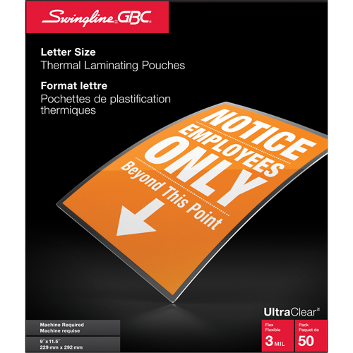 Swingline UltraClear Laminating Letter Pouches Ontario Packaging