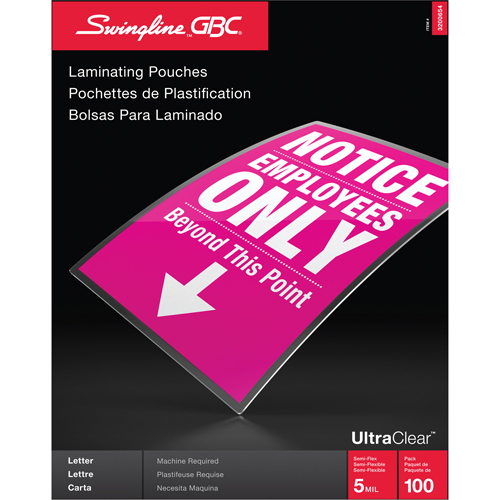 Pochettes lamin&eacute;es pour lettres Swingline UltraClear Ontario Packaging