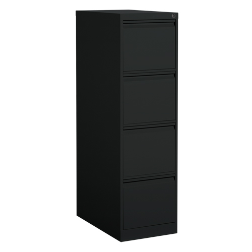Vertical Filing Cabinet, Steel, 4 Drawers, 15-1/7" W x 25" D x 52" H, Black Ontario Packaging