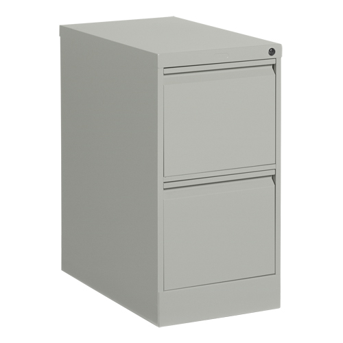Vertical Filing Cabinet, Steel, 2 Drawers, 15-1/7" W x 25" D x 29" H, Grey Ontario Packaging