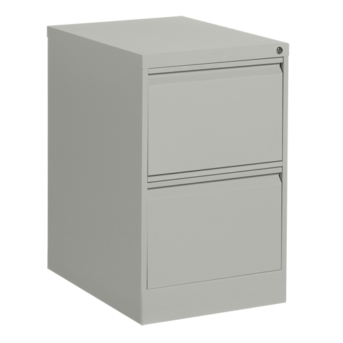 Vertical Filing Cabinet, Steel, 2 Drawers, 18-1/7" W x 25" D x 29" H, Grey Ontario Packaging