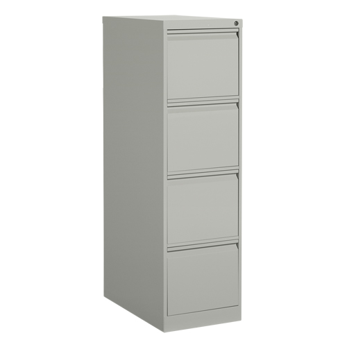 Vertical Filing Cabinet, Steel, 4 Drawers, 15-1/7" W x 25" D x 52" H, Grey Ontario Packaging