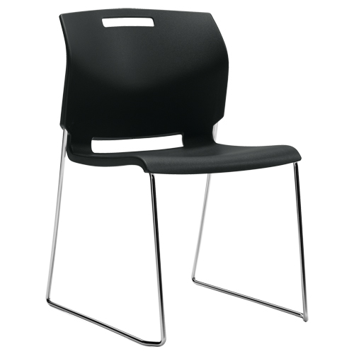 Chaise, Plastique, Hauteur 32-1/2", Capacit&eacute; 300 lb, Noir Ontario Packaging