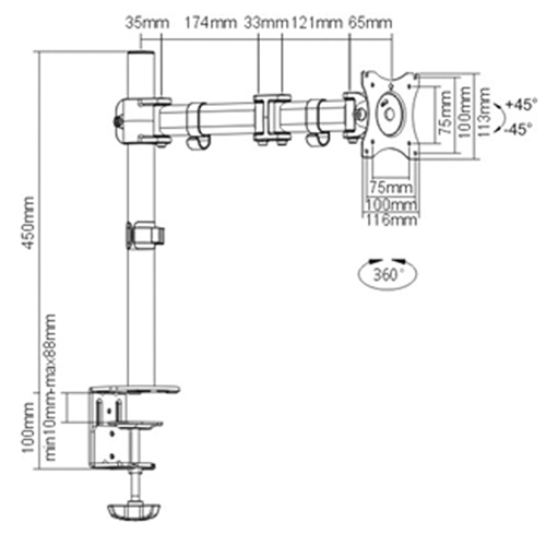 Bras pour moniteur ActivErgo Ontario Packaging