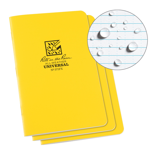 All-Weather Notebook, Soft Cover, Yellow, 48 Pages, 4-5/8" W x 7" L Ontario Packaging