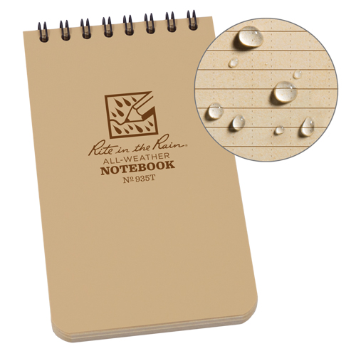 Pocket Top-Spiral Notebook, Soft Cover, Tan, 100 Pages, 3" W x 5" L Ontario Packaging