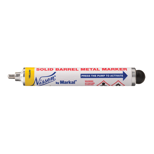 Nissen&reg; Solid Barrel Metal Marker, Liquid, Yellow Ontario Packaging