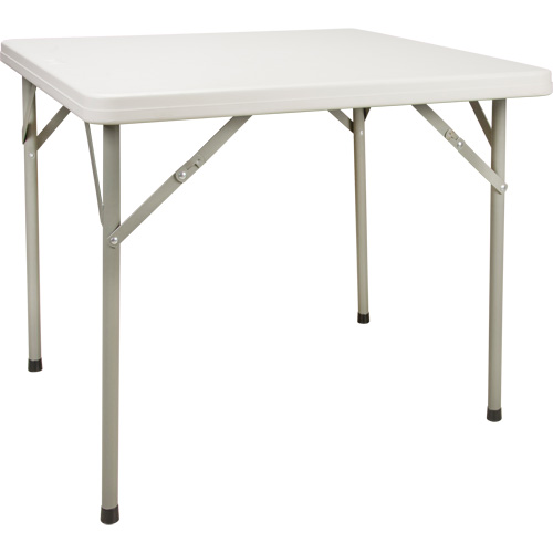 Folding Table, Square, 34" L x 34" W, Polyethylene, White Ontario Packaging