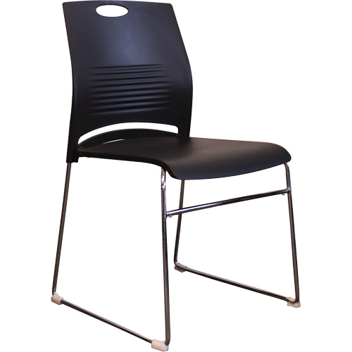 Chaises empilables s&eacute;rie Activ, Plastique, Hauteur 23", Capacit&eacute; 275 lb, Noir Ontario Packaging