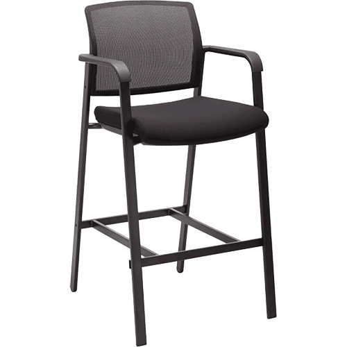 Activ Series Barstool Chair, Stationary, Fixed, 58-1/2", Mesh Seat, Black Ontario Packaging