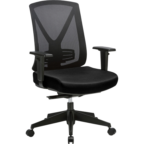 Chaise ajustable de premi&egrave;re qualit&eacute; &agrave; basculement synchronis&eacute; s&eacute;rie Activ, Tissu/Mailles, Noir, Capacit&eacute; 275 lb Ontario Packaging