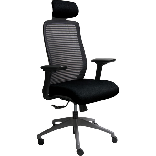 Era Series Adjustable Office Chair with Headrest, Fabric/Mesh, Black, 275 lbs. Capacity Ontario Packaging