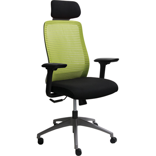 Era Series Adjustable Office Chair with Headrest, Fabric/Mesh, Green, 275 lbs. Capacity Ontario Packaging