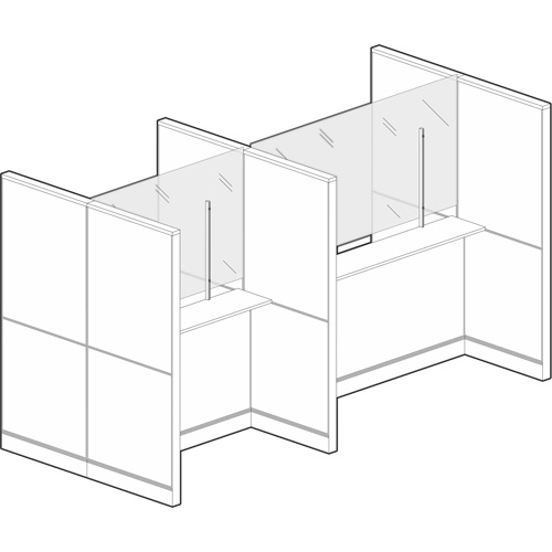Clamp Mount Sneeze Guard, 36" W x 36" H Ontario Packaging