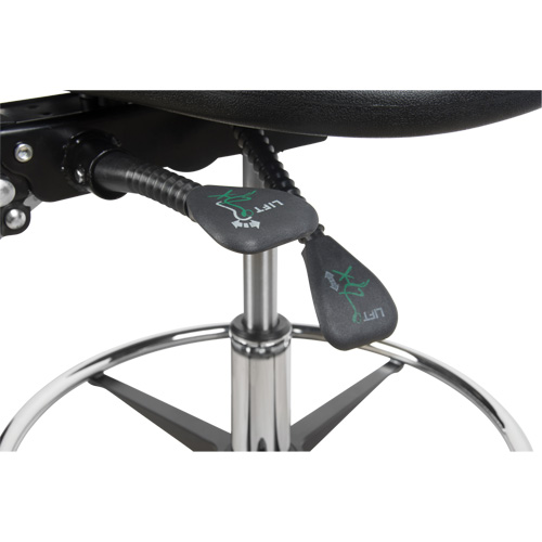 Heavy-Duty Ergonomic Stool, Stationary, Adjustable, 39” - 48”, Polyurethane Seat, Black Ontario Packaging