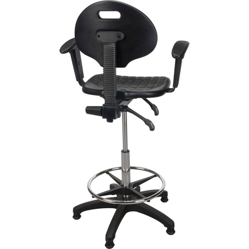 Tabouret ergonomique robuste avec accoudoirs r&eacute;glables, Stationnaire, Ajustable Hauteur, Capacit&eacute; 250 lb Ontario Packaging