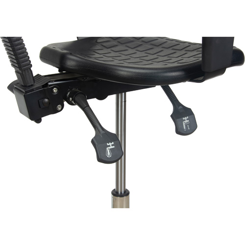 Tabouret ergonomique robuste avec accoudoirs r&eacute;glables, Stationnaire, Ajustable Hauteur, Capacit&eacute; 250 lb Ontario Packaging