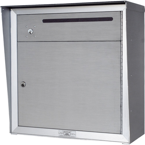 Collection Box, Wall -Mounted, 12-3/4" x 16-3/8", 2 Doors, Aluminum Ontario Packaging