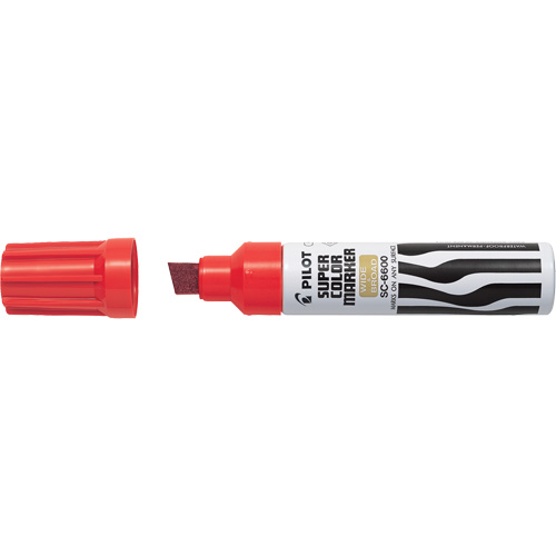 Super Colour Jumbo Permanent Marker, Red, Chisel Tip Ontario Packaging