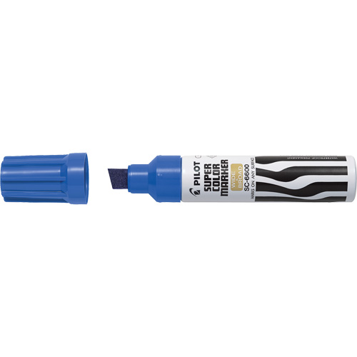 Super Colour Jumbo Permanent Marker, Blue, Chisel Tip Ontario Packaging
