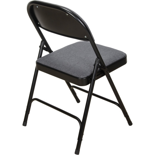 Chaise pliante de luxe en tissu rembourr&eacute;e, Acier, Gris, Capacit&eacute; 300 lb Ontario Packaging