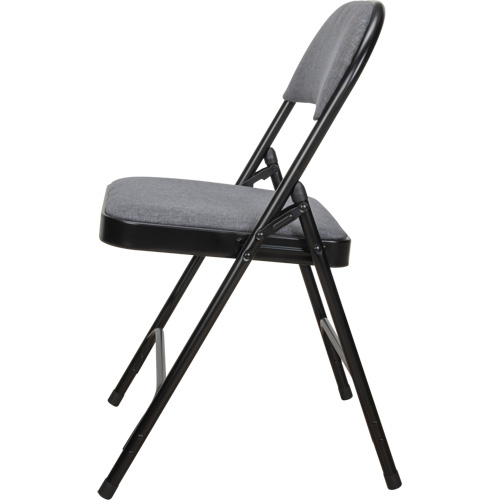 Chaise pliante de luxe en tissu rembourr&eacute;e, Acier, Gris, Capacit&eacute; 300 lb Ontario Packaging