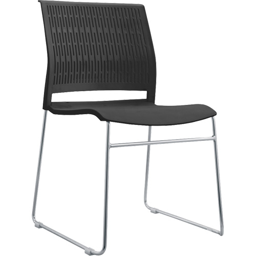 Chaises empilables, Polypropyl&egrave;ne, Hauteur 32-3/8", Capacit&eacute; 250 lb, Noir Ontario Packaging