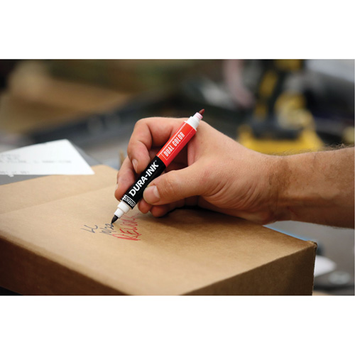 Markal&reg; Dura-Ink&reg; Dual Colour Permanent Ink Marker, Black/Red, Bullet Tip Ontario Packaging