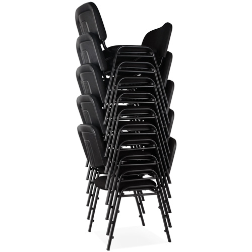 Stacking Chairs, Fabric, 32" High, 250 lbs. Capacity, Black Ontario Packaging