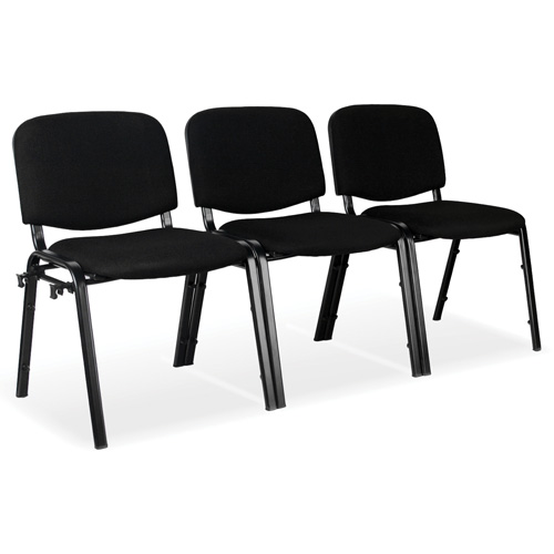 Stacking Chairs, Fabric, 32" High, 250 lbs. Capacity, Black Ontario Packaging