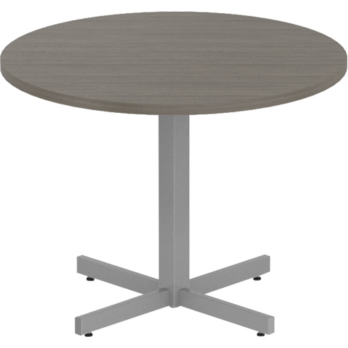 Newland Height-Adjustable Round Table, 36" L x 36" W x 29" H, 1" Top, Laminate, Brown Ontario Packaging