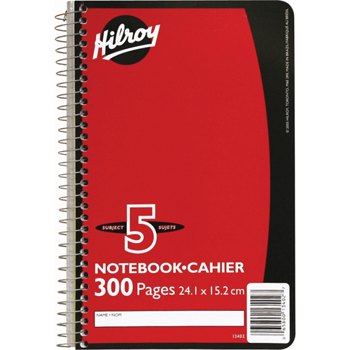 5 Subject Spiral Notebook Ontario Packaging
