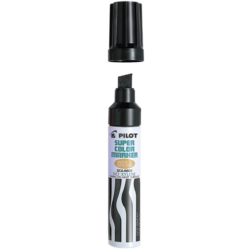 Refillable Super Colour Permanent Marker, Chisel, Red Ontario Packaging
