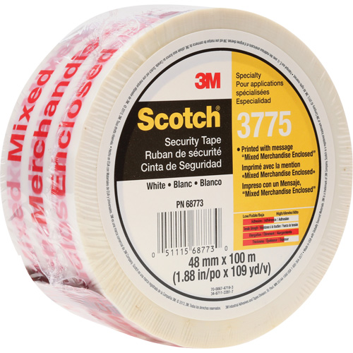 Scotch&reg; 3775 Box Sealing Tape with Message, Hot Melt Adhesive, 2 mils, 48 mm (1-22/25") x 100 m (328') Ontario Packaging