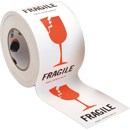 &eacute;tiquettes pour traitement sp&eacute;cial Fragile, 6" lo x 4" la, Rouge/blanc Ontario Packaging