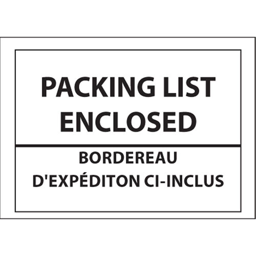 Packing List Envelopes, 4" L x 5" W, Backloading Style Ontario Packaging