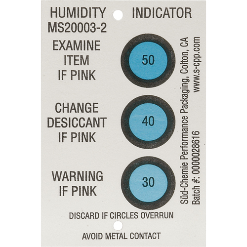Indicateurs d'humidit&eacute; Ontario Packaging
