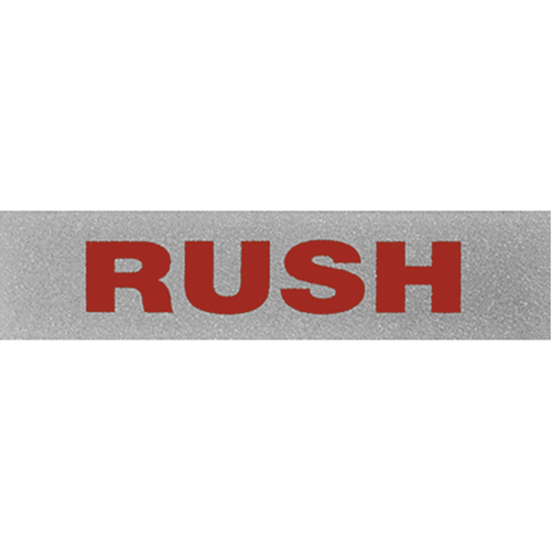 "Rush" Special Handling Labels, 5" L x 2" W, Black on Red Ontario Packaging