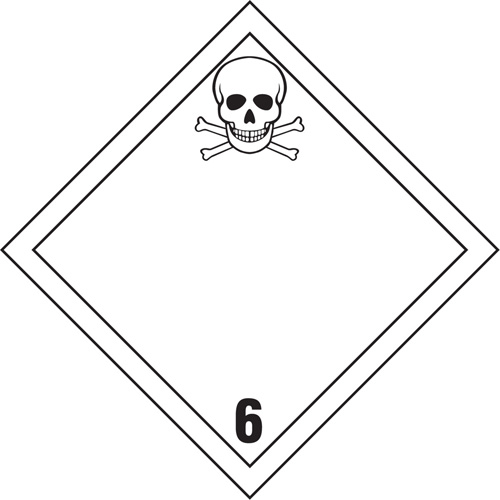 TDG Shipping Labels, Class 6.1, Toxic Substances, Vinyl Ontario Packaging