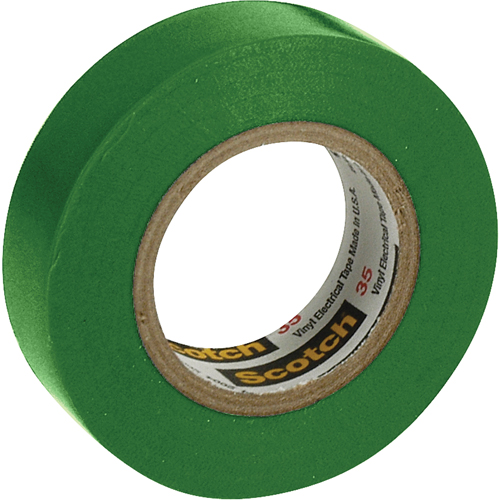 Scotch&reg; 35 Colour Coded Tape, 12.7 mm (1/2") x 6.1 m (20'), Green, 7 mils Ontario Packaging
