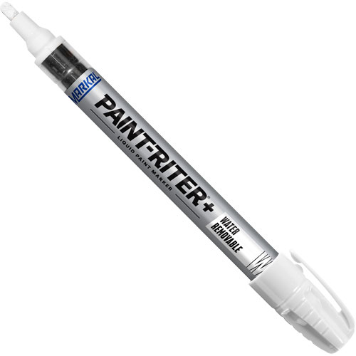 Paint-Riter&reg;+ Water Removable Paint Marker, Liquid, White Ontario Packaging