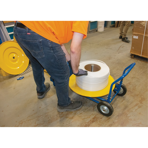 Strapping Dispenser, Polyester/Steel/Polypropylene Straps, 16"/8" Core Dia., 3"/8"/6" Roll Width Ontario Packaging