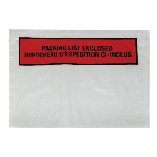 Pochette pour bordereau d'exp&eacute;dition, 7" lo x 5-1/2" la, Style Insertion par l'arri&egrave;re Ontario Packaging